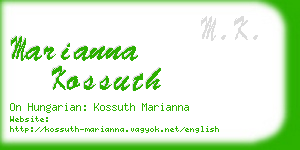 marianna kossuth business card